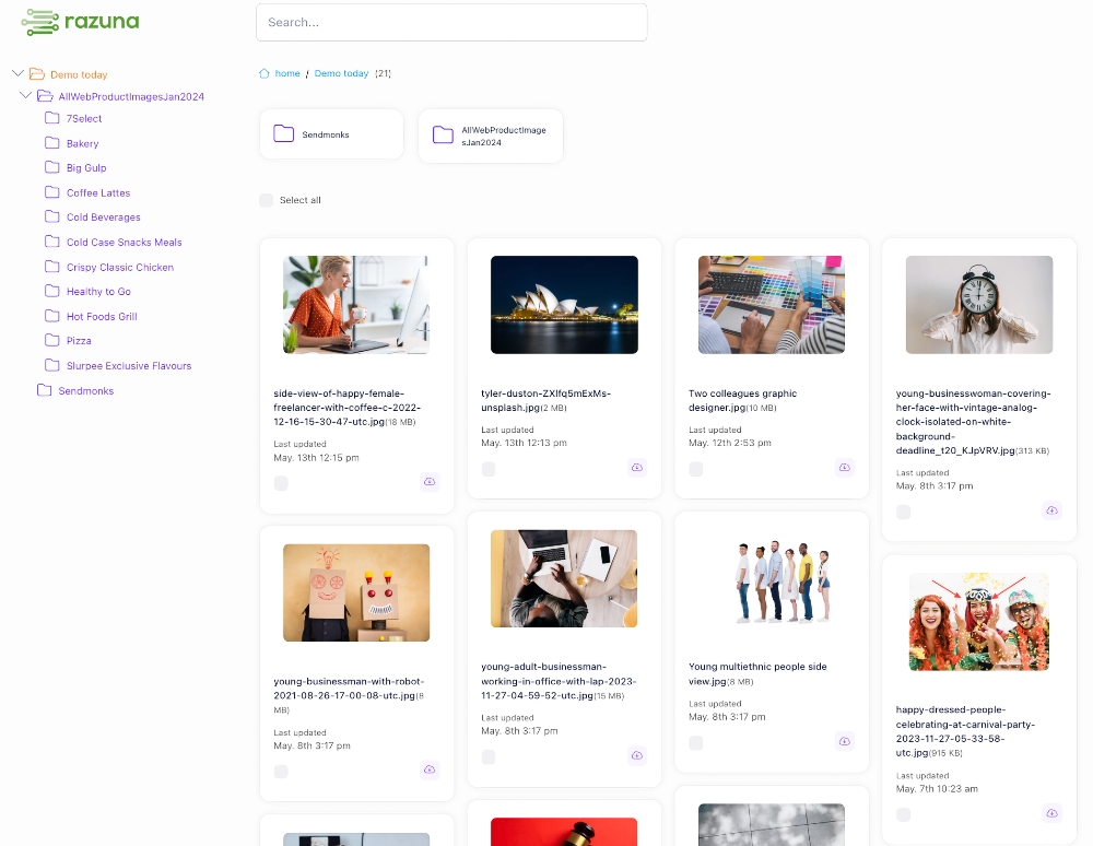 Razuna - the new enhanced shared folder view